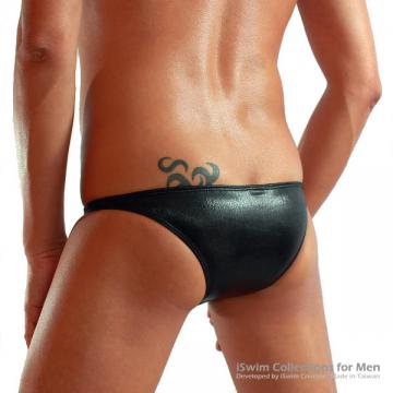 ultra low rise leather look swimming bikini 3/4 back - 2 (thumb)