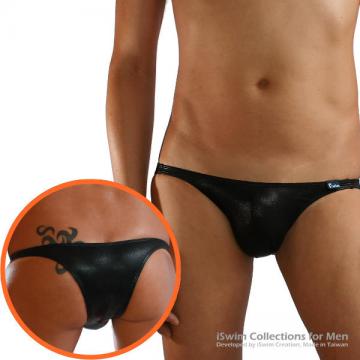 ultra low rise leather look swimming bikini half back - 0 (thumb)