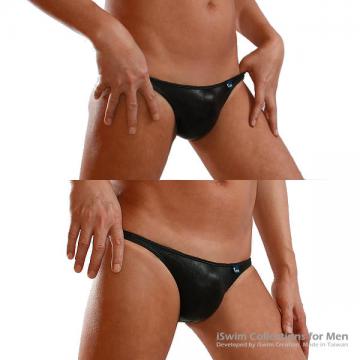 ultra low rise leather look swimming bikini half back - 4 (thumb)