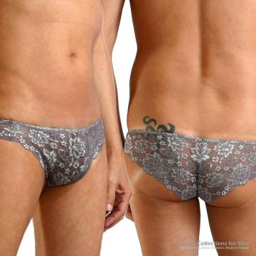 Mens sexy lace bikini underpants (3/4 back)