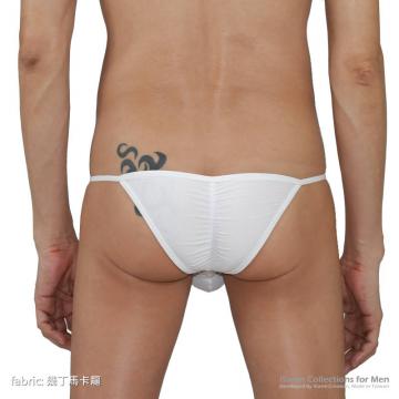 Super low rise string wrinkle half back rear style