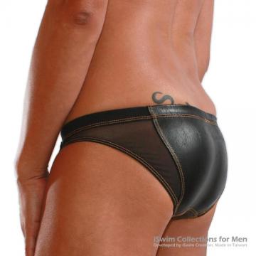 leather look swimming bikini briefs - 3 (thumb)