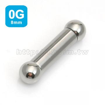 straight barbell 0G (8 x 25mm) - 0 (thumb)